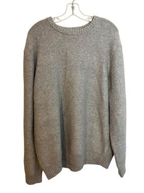 Jason Wu Mens XXL Gray Crewneck Sweater Luxury Designer Minimalist Knit Pullover